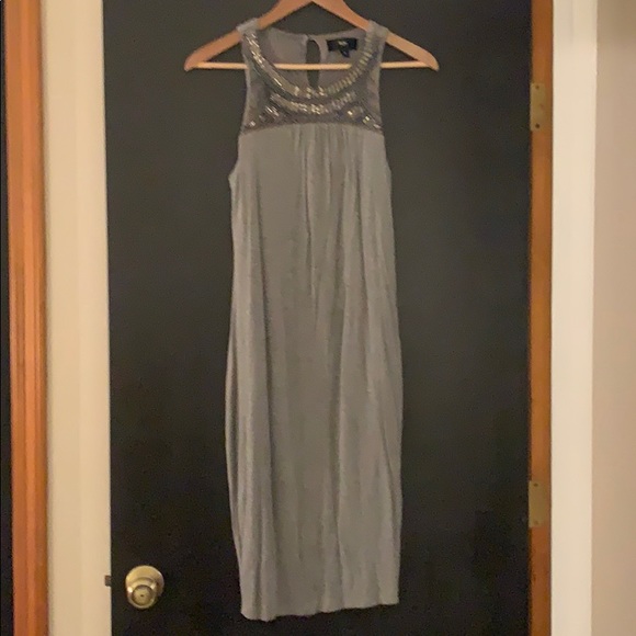 Grey and beaded midi dress - Picture 1 of 2
